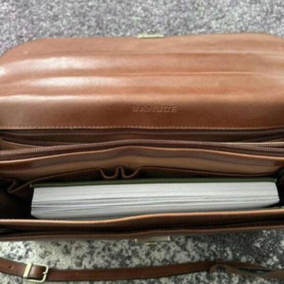 Banuce Leather Briefcase Crossbody - Picture 5 of 8